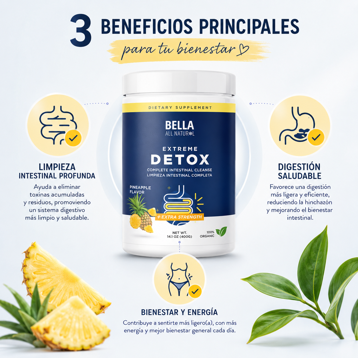 Bella All Natural Detox : Desinflama y limpia tu cuerpo